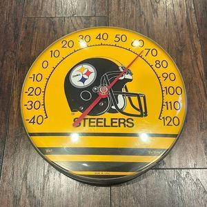 Vintage Pittsburgh Steelers Tru Temp thermometer metal 12" helmet logo